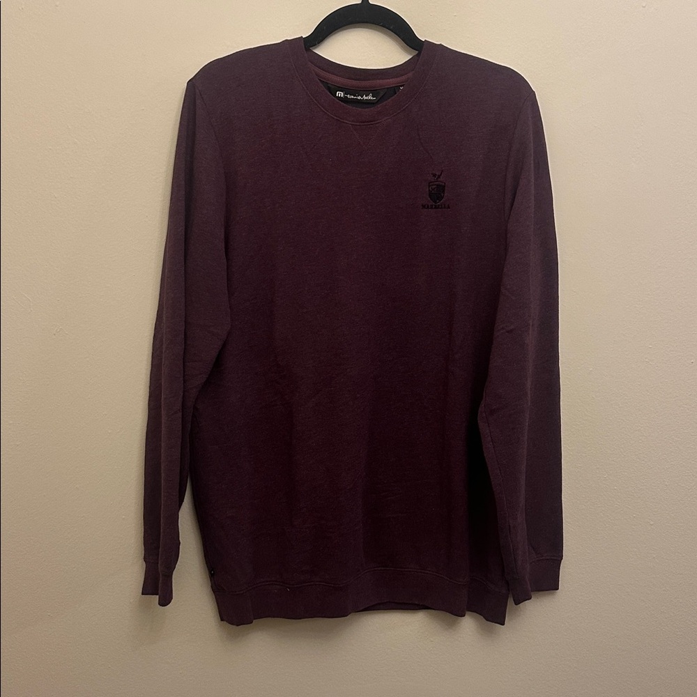 Travis Mathew Burgundy V-Neck Long Sleeve T-shirt Size‎ Medium